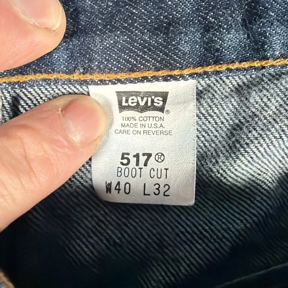 Vintage Levis 517 Bootcut Blue Jeans Mens 40 X 32 (FITS 38 X 32 Denim Made in US